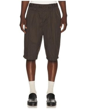Beams Plus 2 Pleats Relax Shorts Nyco Twill - Black