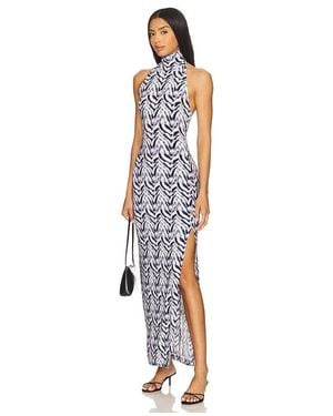 Norma Kamali X Revolve Halter Turtle Side Slit Gown - White