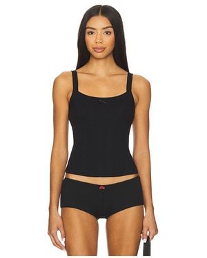 RAT BOI Trägertop Pointelle - Schwarz