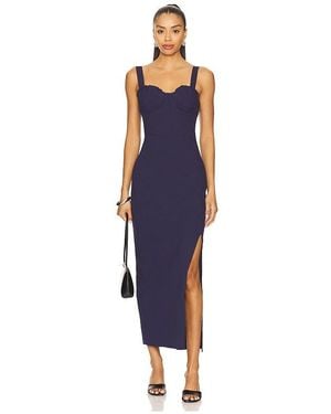 Line & Dot Maxikleid Perla - Blau