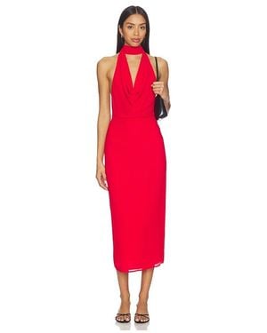 theresa midi corset dress in red more to come MORE TO COME - Theresa Midi Corset Dress