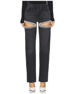 GOOD AMERICAN Good Icon Straight Diamond Jeans - Black