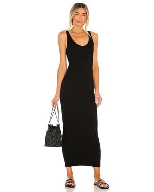 Enza Costa Silk Rib Ankle Length Tank Dress - Black