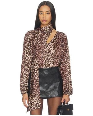 WeWoreWhat X Revolve Wrap Neck Tie Top - Brown