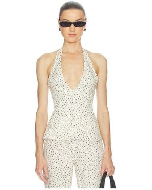 AEXAE Linen Halter Neck Top En Color Crema Talla (También En Xs, S, M, Xl) - Neutro