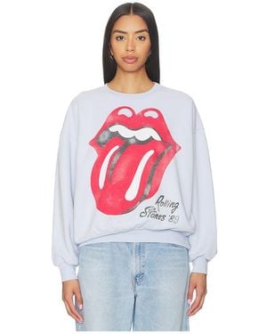 Daydreamer Rolling Stones Big Tongue 89 Oversized Crew Sweatshirt - Red