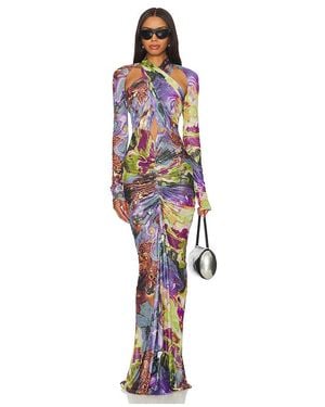 LAPOINTE Halter Ruched Gown - Multicolour