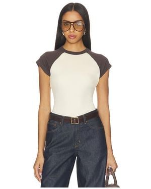 Madewell Raglan Compact Crewneck Tee Shirt En Color Cream, Talla (También En Xxl) - Azul