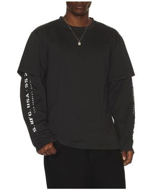 Stampd S26 Double Layered Long Sleeve Relaxed Tee - Black