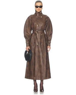 Bardot Milana Faux Leather Trench - Brown