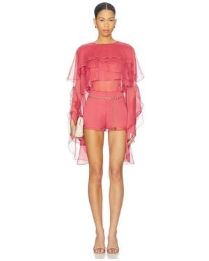 Bardot Carson Ruffle Playsuit En Talla (También En 4, 2, 6, 8, 12) - Rojo