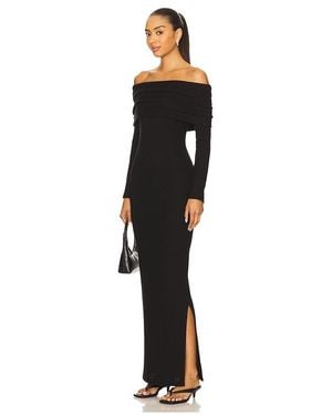 LNA Rory Fold Over Dress - Black