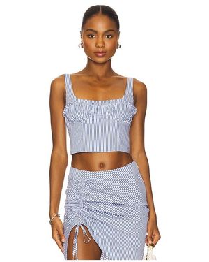 Fleur du Mal Poplin Bustier Top - Blue