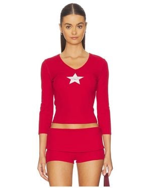 Frankie's Bikinis Hemd Venus Cotton Ribbed Tee - Rot