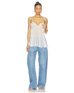 Skims Romance Lace Babydoll Slip Dress - Blue