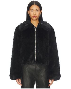 BY.DYLN Kallie Faux Fur Jacket - Black