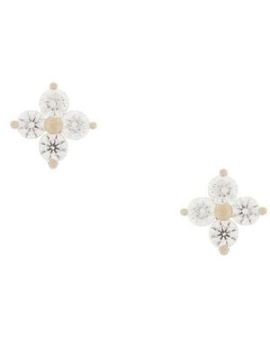 EF Collection Diamond Fleur Stud Earring - Black