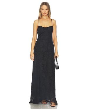Runaway the Label Ellerby Frill Trim Maxi Dress - Blue