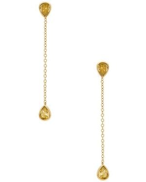 Ettika Radiant Gem Linear Chain Drop Earrings - White