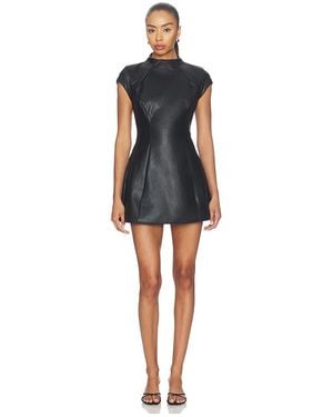 Bardot Delphi Faux Leather Mini Dress - Black