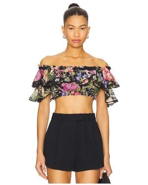 Charo Ruiz Top Manga Corta Tulip En Talla (También En S, Xs) - Negro