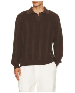 Far Afield Clifford Knitted Polo - Brown