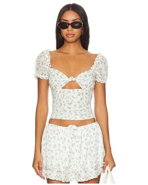 For Love & Lemons Chateau Top - White