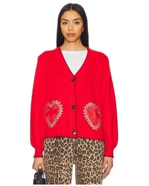 Never Fully Dressed Cardigan Heart - Rot