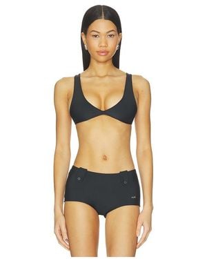 Oddli Button Bikini Top - Black
