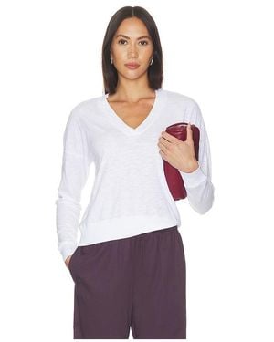 Bobi Deep Vneck Pullover - White