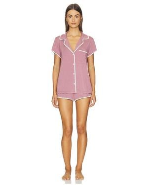 Eberjey Frida Shortie Pajama Set - Red