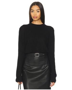 Enza Costa Easy Long Sleeve Crew Jumper - Black