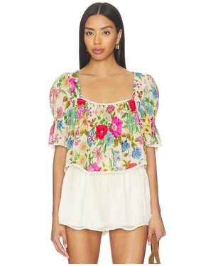 Spell Valley Of The Dolls Short Sleeve Blouse En Ivory, Taille Also En Xs - Blanc