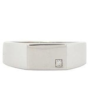 Miansai Geo Signet Ring With Diamond - White