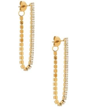 petit moments Tennis Drop Earrings - White