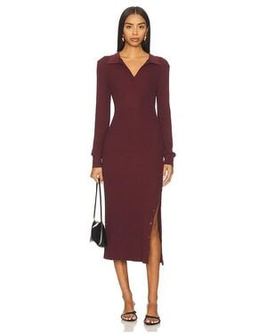 Bobi Polo With Snap Slit Dress - Red