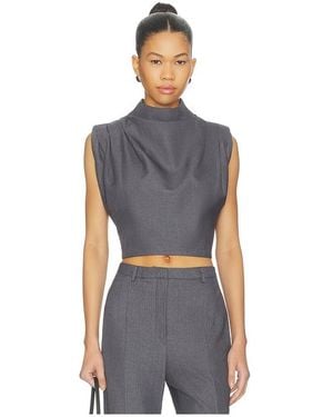 AEXAE Twill Clouched Crop Top - Blue