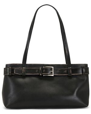 St. Agni Brushed Belt Detail Baguette - Black