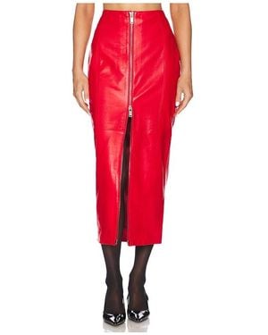 retroféte Lonny Leather Skirt - Red