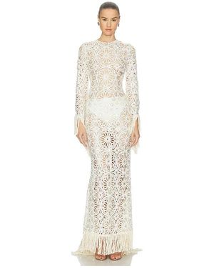 Bronx and Banco Mia Crochet Maxi Dress - White