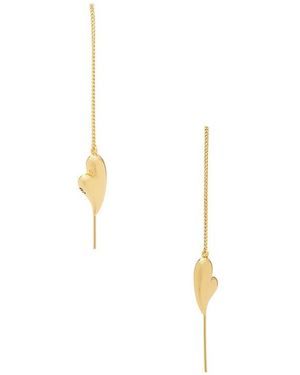 Jenny Bird Pendientes Largos Puffy En Color Oro Metálico Talla - Blanco