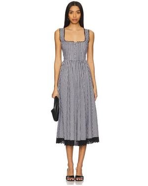 Caroline Constas Alanna Apron Midi Dress - Blue