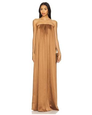 SER.O.YA Satin Maxikleid Monique - Natur