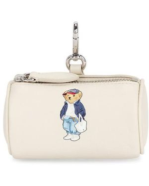 Polo Ralph Lauren Spring Bear Cylinder Coin Purse Small - White