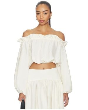 Shona Joy Jasper Off Shoulder Top - White