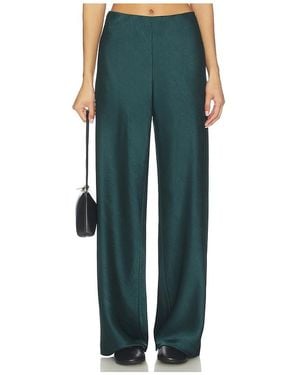Vince High Waist Fluid Satin Bias Pant - Green