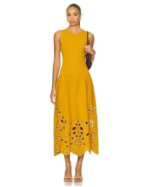 Ulla Johnson Rosaline Sleeveless Drop Waist Knit Midi Dress - Yellow