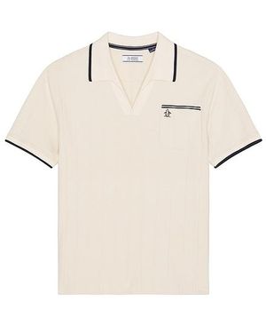 Original Penguin Rib Open Polo - White