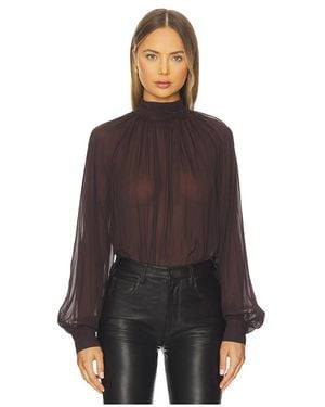 Nicholas Solene Long Sleeve Mock Neck Blouse - Purple
