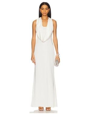LAPOINTE Lightweight Satin Cowl Neck Gown - White